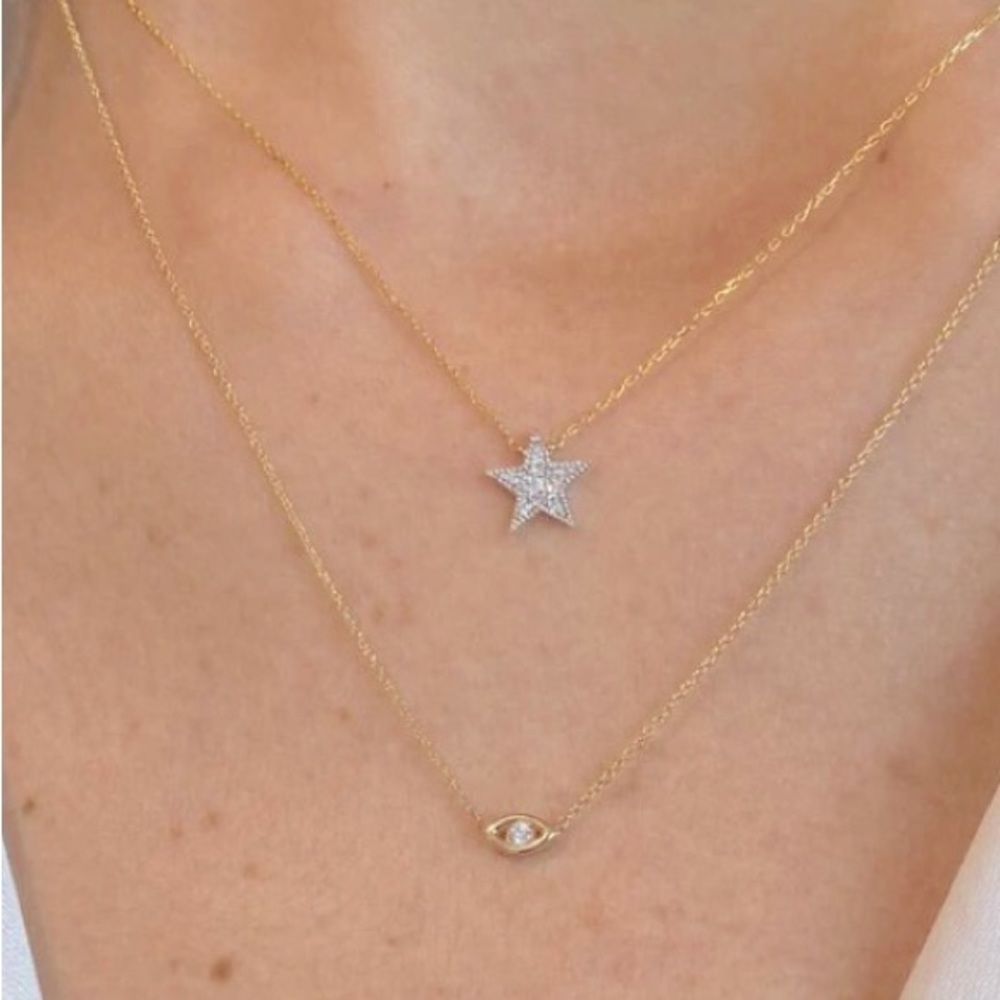 Dana Rebecca Julianne Himiko Diamond Star Rose Gold Necklace